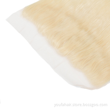 613 Honey Blonde Raw Human Hair 13x6 Lace Frontal Wholesale Virgin Russian Blonde Human Straight Wave Hair HD Swiss Lace Frontal